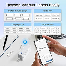 Load image into Gallery viewer, POLONO P31S Label Maker Machine with Tape, Portable Bluetooth Label Printer for Organizing Storage Office Home, Sticker Maker Mini Label Maker with Multiple Templates, Blue
