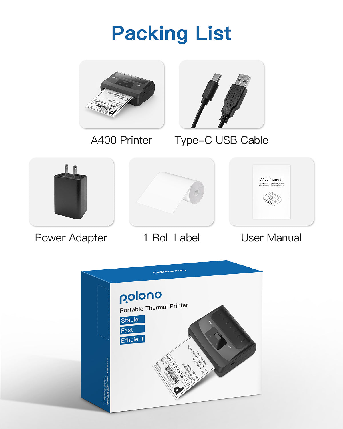 A400 shops Bluetooth Thermal Label Printer - 4x6