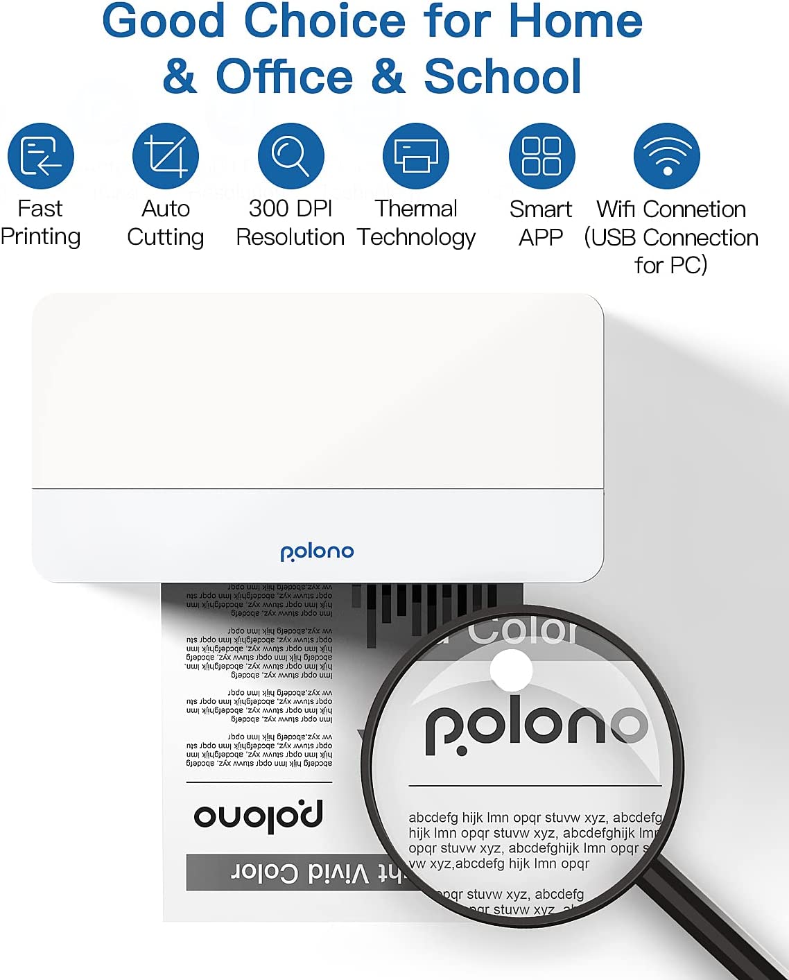 Buy Portable Printer, POLONO MT800 2.0 Wireless Bluetooth Thermal