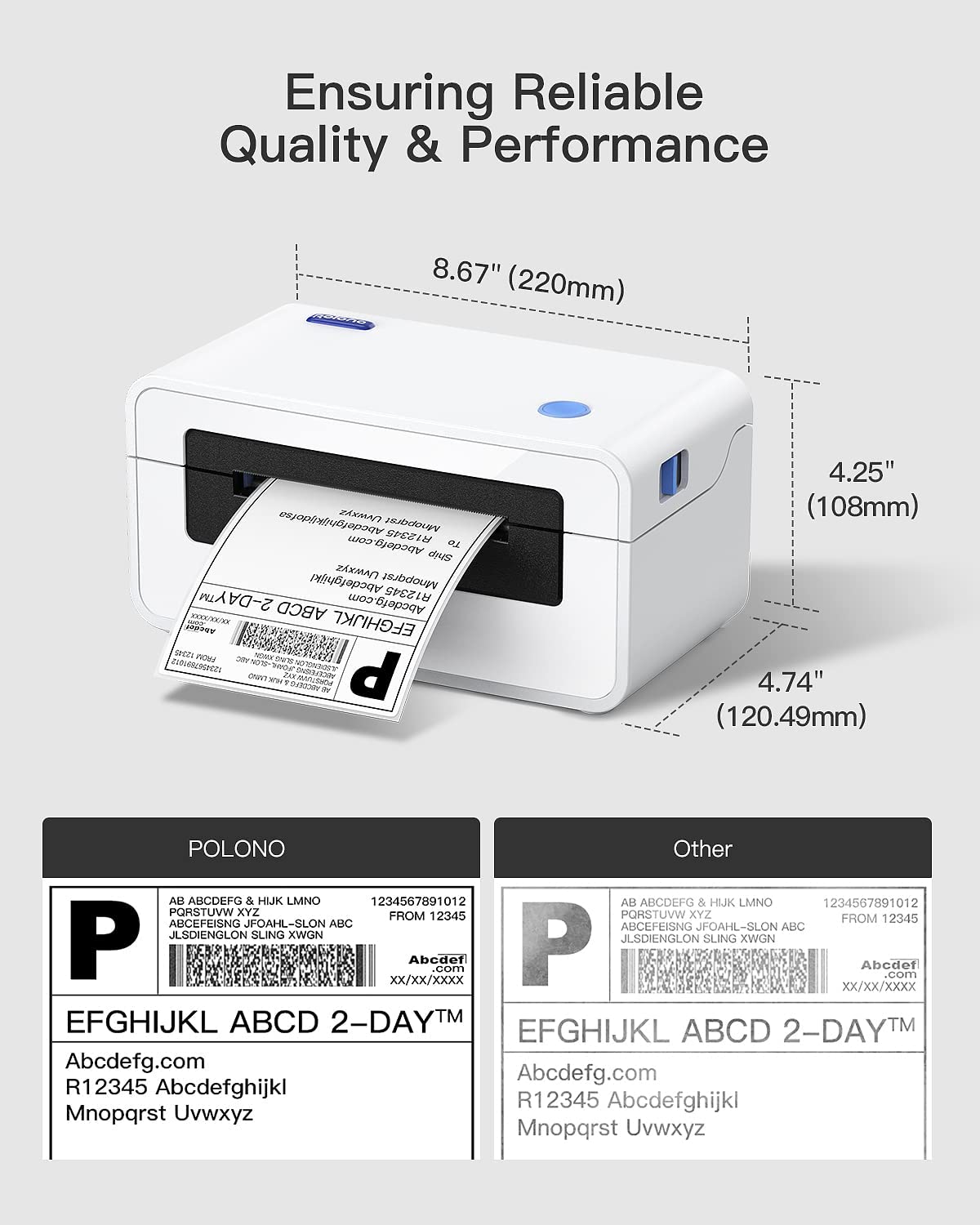 POLONO Shipping Label Printer, PL60 4x6 Label Printer for outlet Shipping Packages